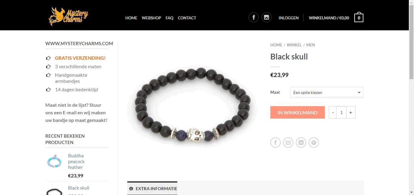 Webshop MysteryCharms - Webdesign Antwerpen